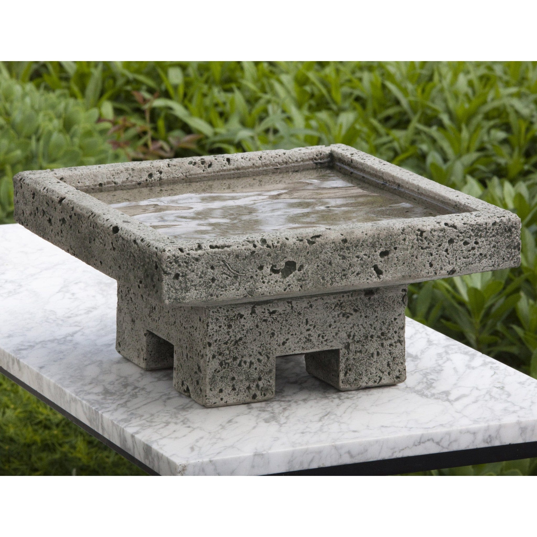 Kosei Cast Stone Birdbath - Outdoor Art Pros