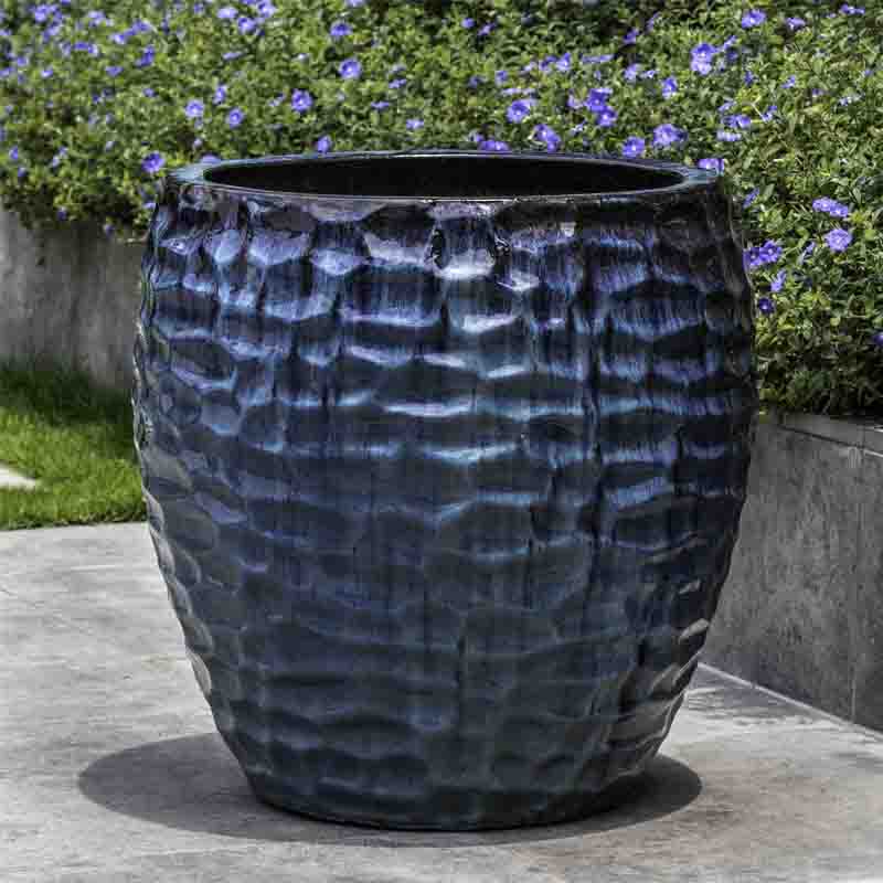 Mediterranean Blue Kowloon Planter Set of 2 -  Outdoor Art Pros