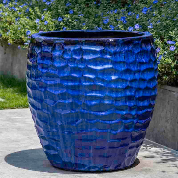 Riviera Blue Kowloon Planter Set of 2 - Outdoor Art Pros