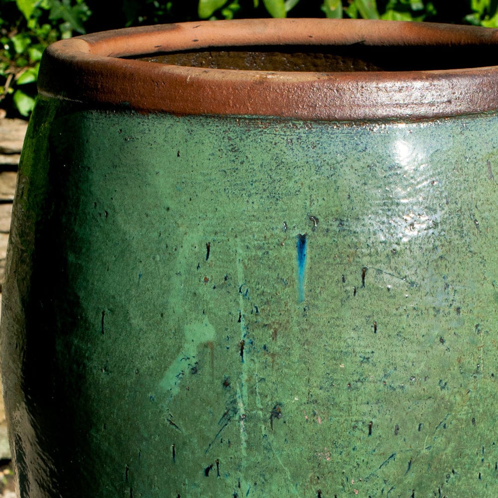 Kuro Jar in Rustic Green | Glazed Terra Cotta Planter