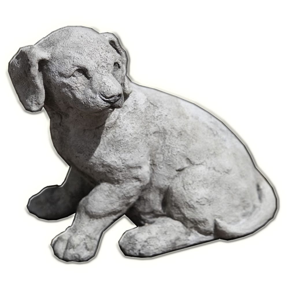 Lab Pup Cast Stone Garden Statue - Outdoor Art Pros