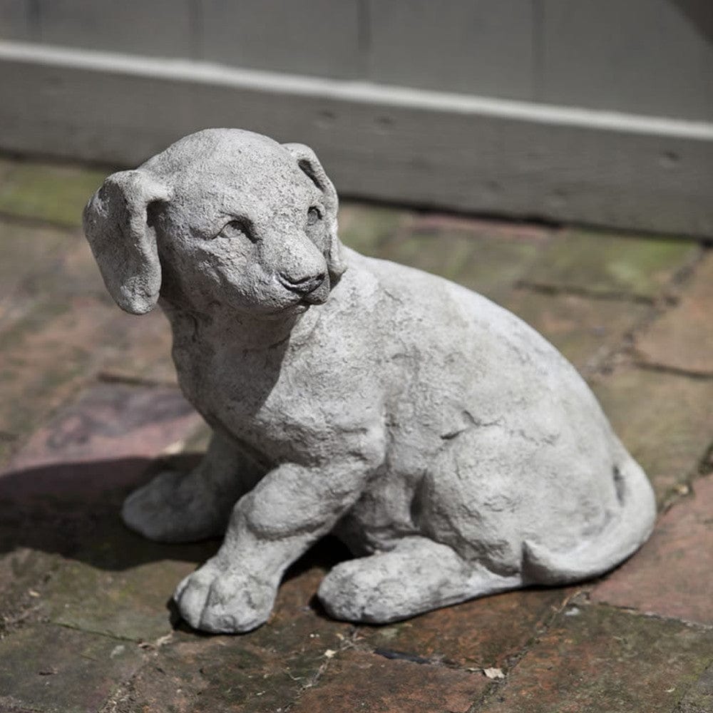 Lab Pup Cast Stone Garden Statue - Outdoor Art Pros