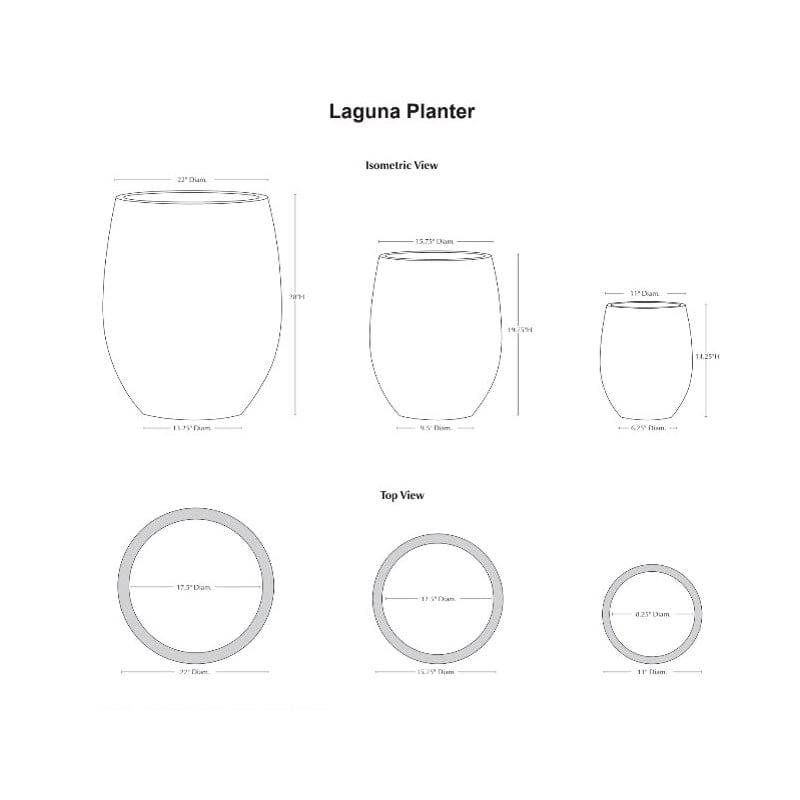 Laguna Planter Nested  Set of 3 | Fiber Cement Collection