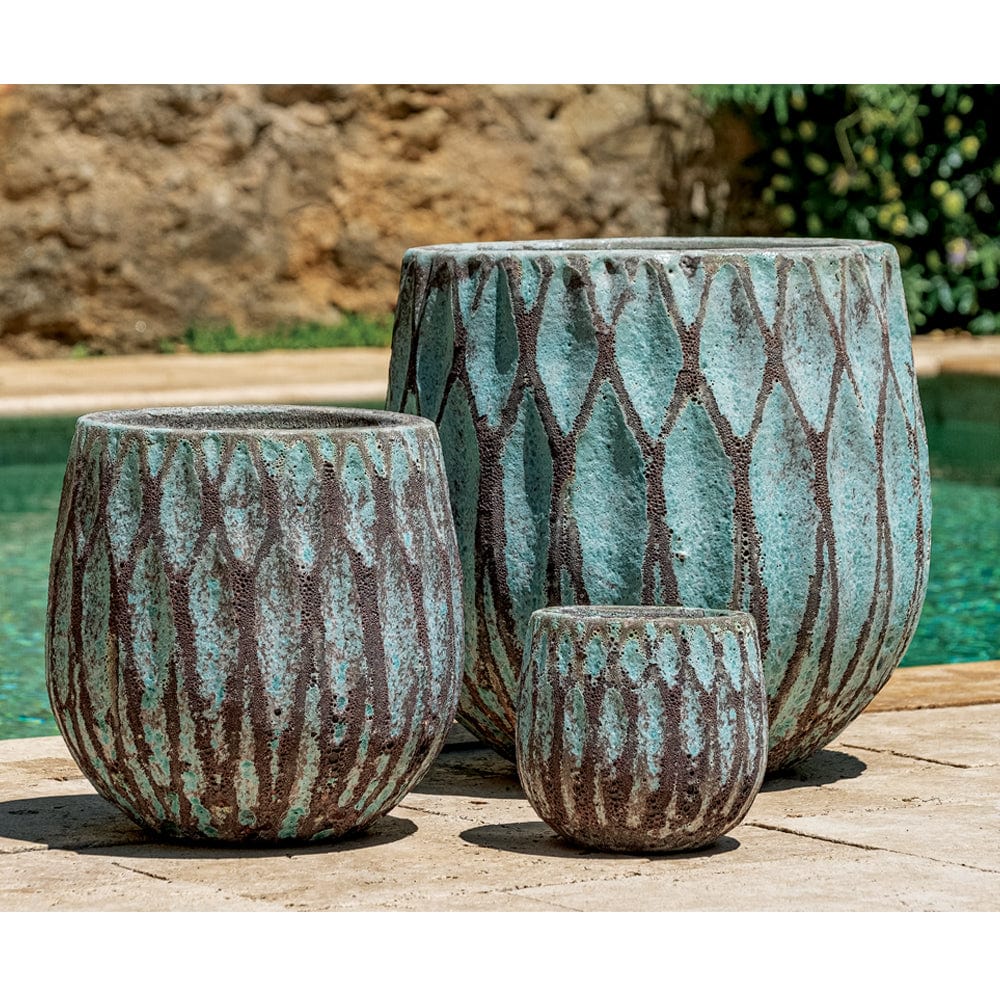 Lambrate Planter - Set of 3 in Verdigris - Outdoor Art Pros