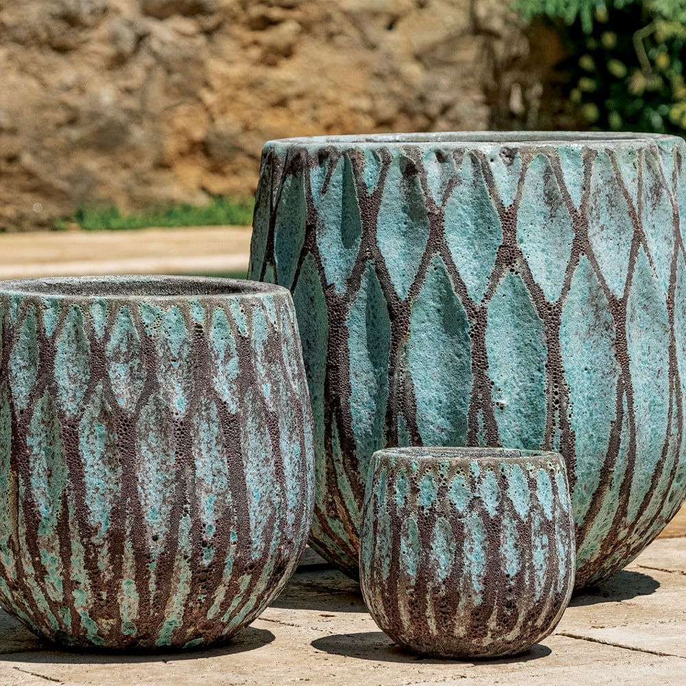 Lambrate Planter - Set of 3 in Verdigris - Outdoor Art Pros