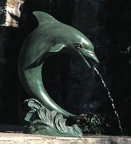 Brass Baron Large Single Dolphin Garden Accent and Pool Statuary - Brass Baron - Outdoor Art Pros