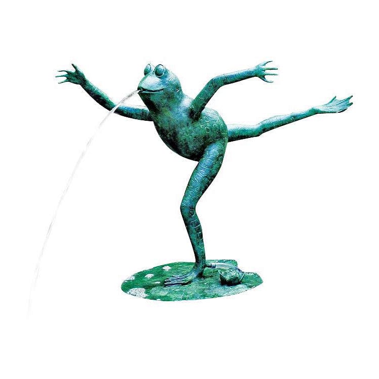 Brass Baron Leaping Frog Garden Accent and Pool Statuary - Brass Baron - Outdoor Art Pros