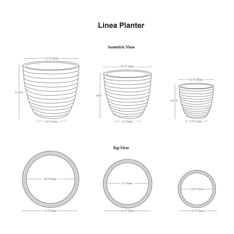 Linea Glazed Planter Set of 3