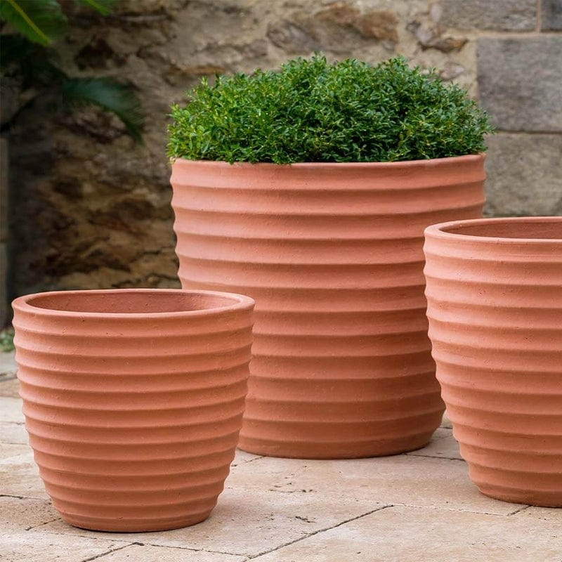 Linea Planter Set of 3 in Terra Rosa - Outdoor Art Pros