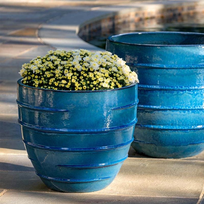 Logis Planter Short - Set of 2 in Cerulean Blue - Outdoor Art Pros