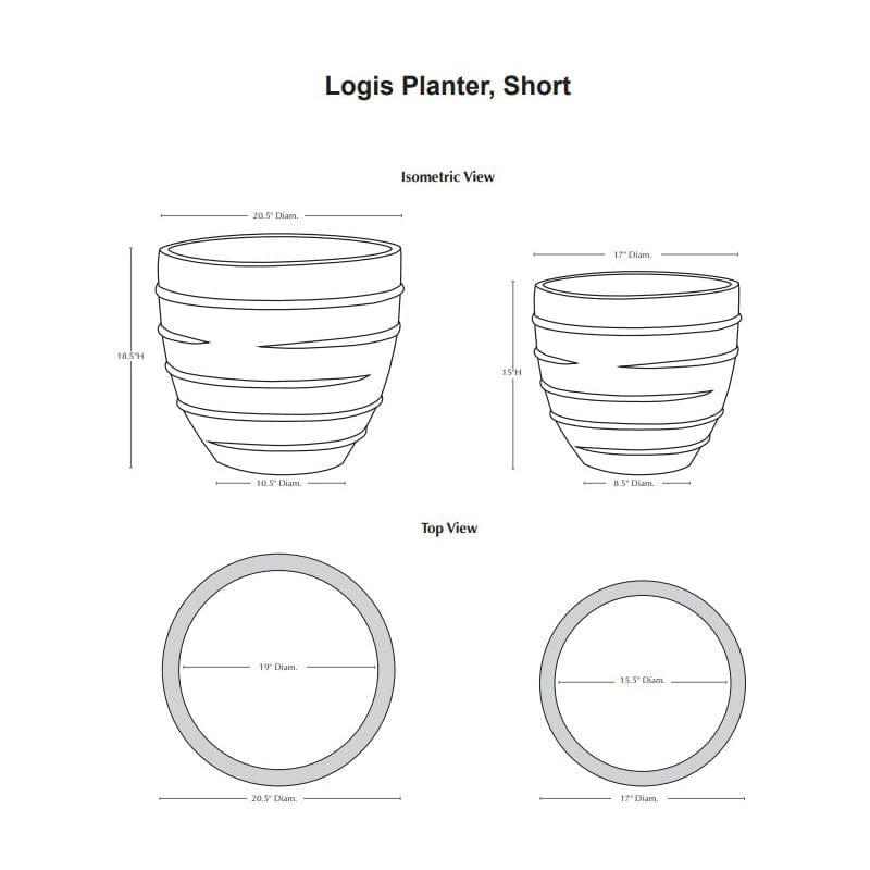 Logis Short Planter Nested Set of 2 | Glazed Collection