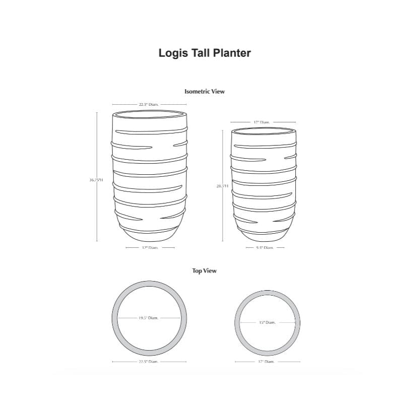 Logis Tall Planter Nested Set of 2 | Glazed Collection