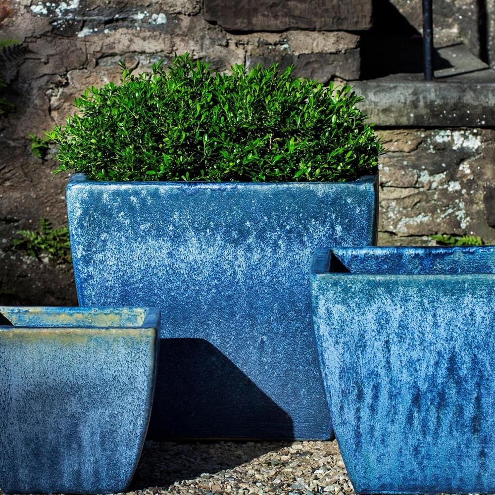 Lorimar Planter Set of 3 in Blue Pearl - Outdoor Art Pros