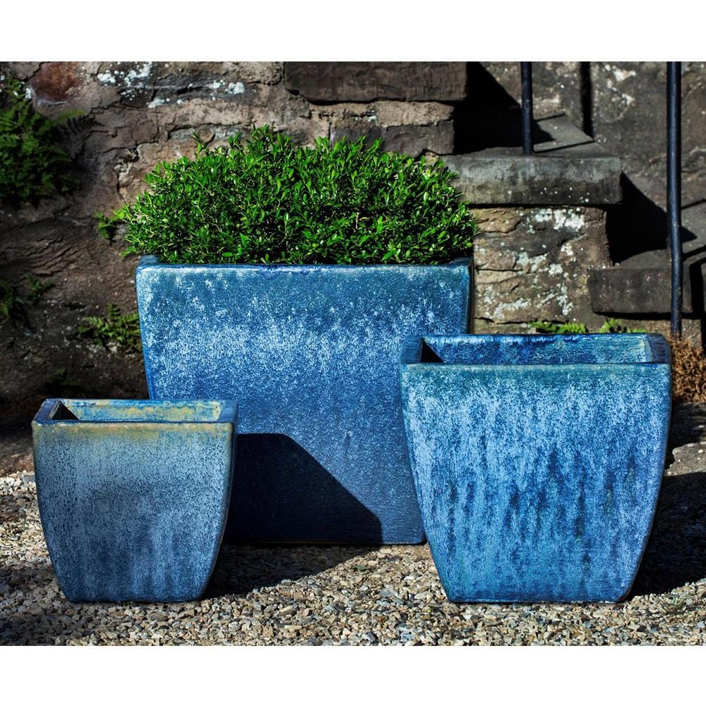 Lorimar Planter Set of 3 in Blue Pearl - Outdoor Art Pros