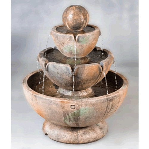 Low Stone Vessels Tiered Water Fountain - Outdoor Art Pros