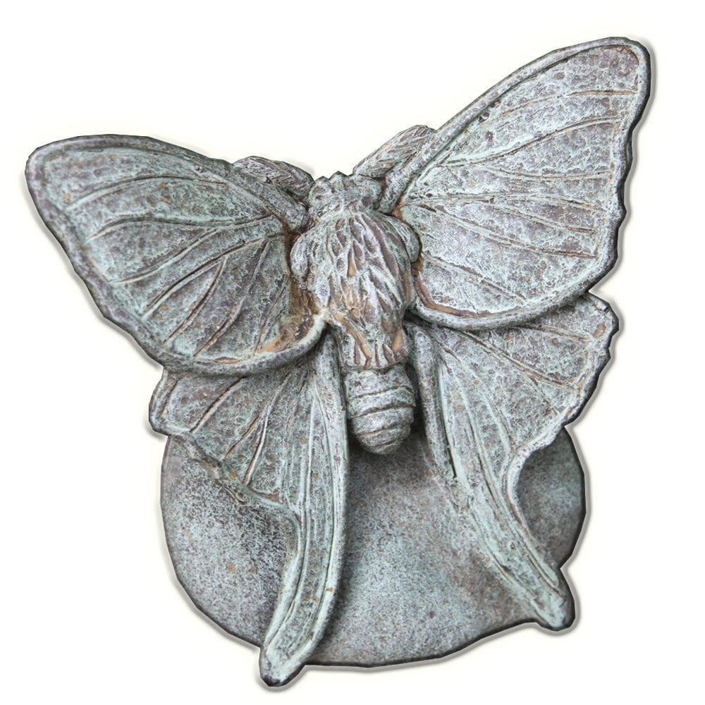 Lunar Moth Cast Stone Garden Statue - Outdoor Art Pros