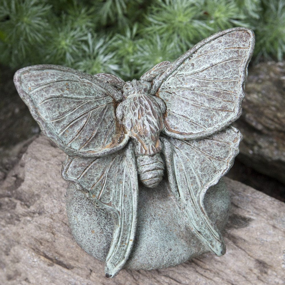Lunar Moth Cast Stone Garden Statue - Outdoor Art Pros