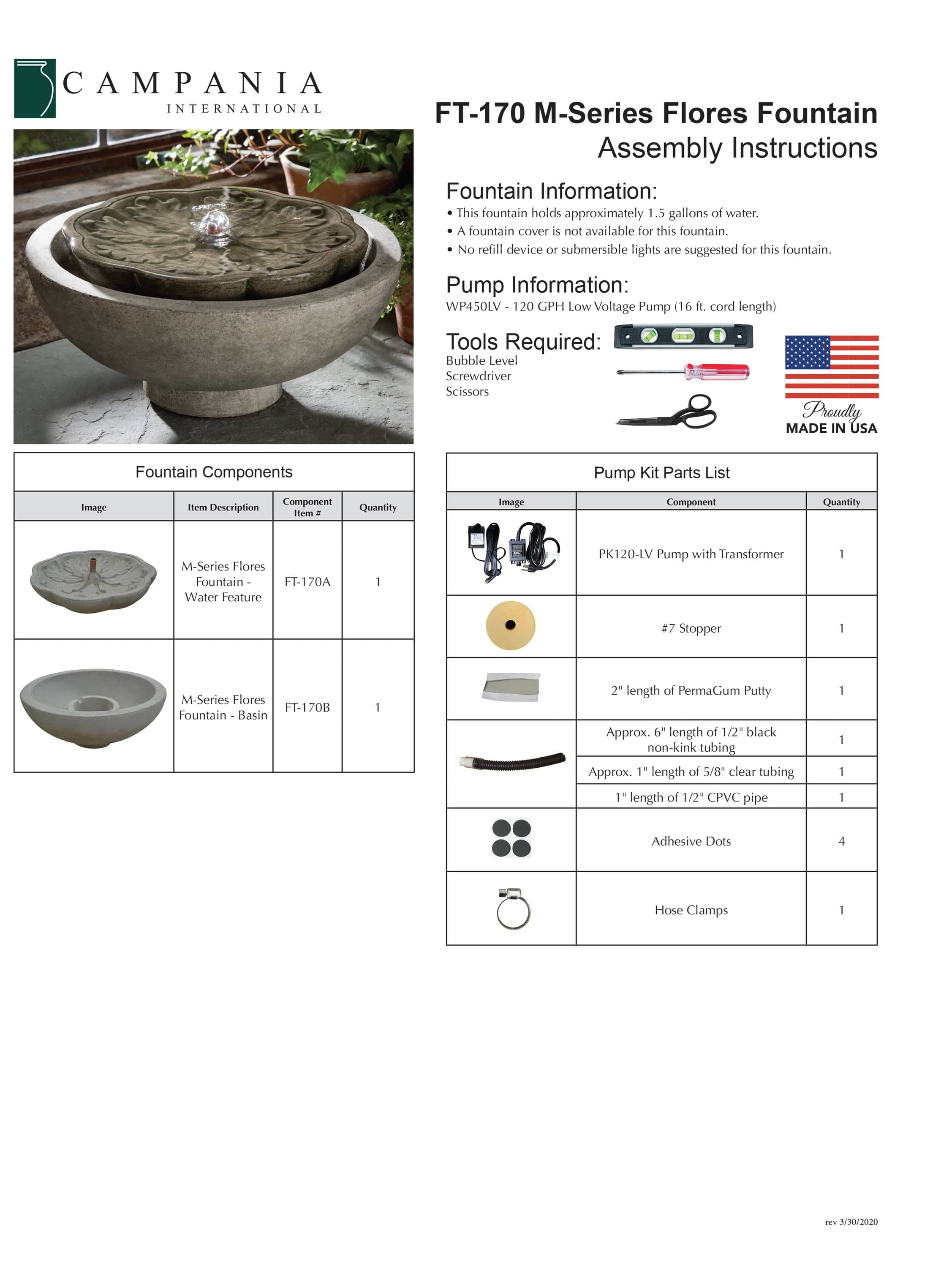 M-Series Flores Garden Fountain - Outdoor Art Pros