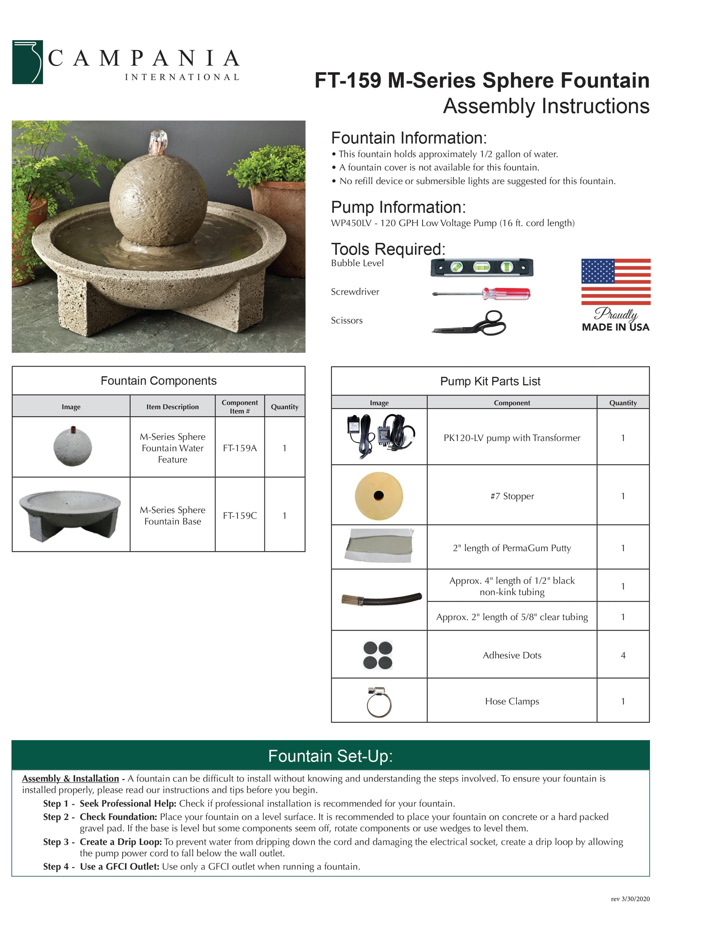 M-Series Sphere Fountain - Outdoor Art Pros