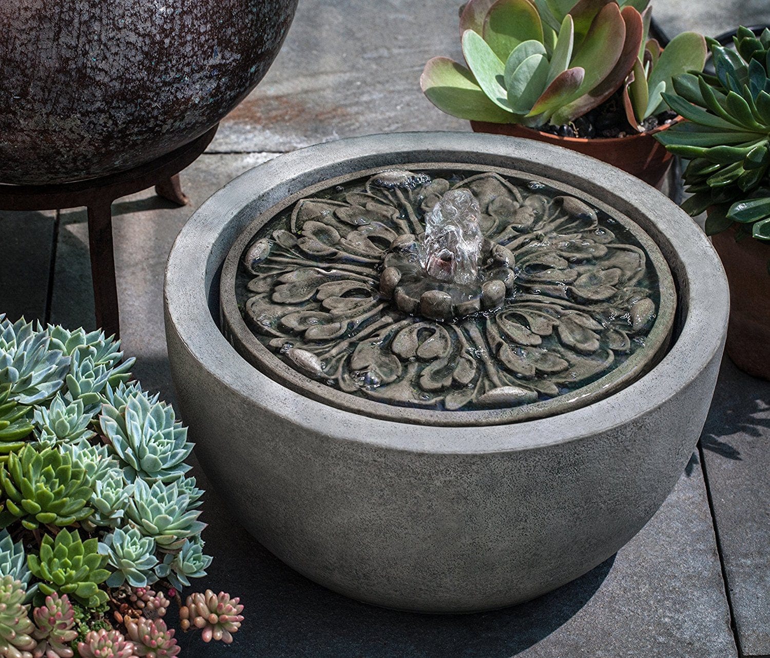 M-Series Medallion Garden Water Fountain - Outdoor Art Pros