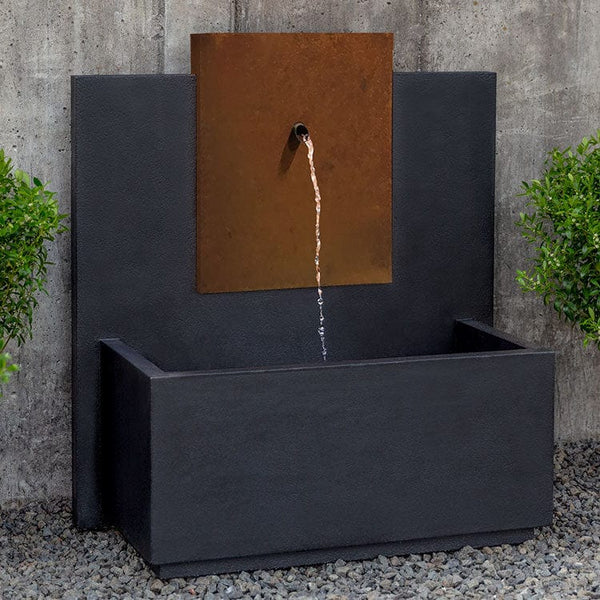 MC3 Wall Outdoor Fountain - Corten Steel - Outdoor Art Pros