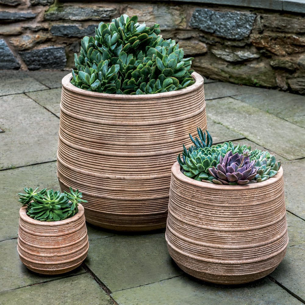 Madera Planter Set of 3 in Antico Terra Cotta - Outdoor Art Pros