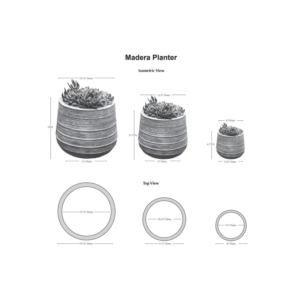 Madera Planter Set of 3 Specifications - Outdoor Art Pros