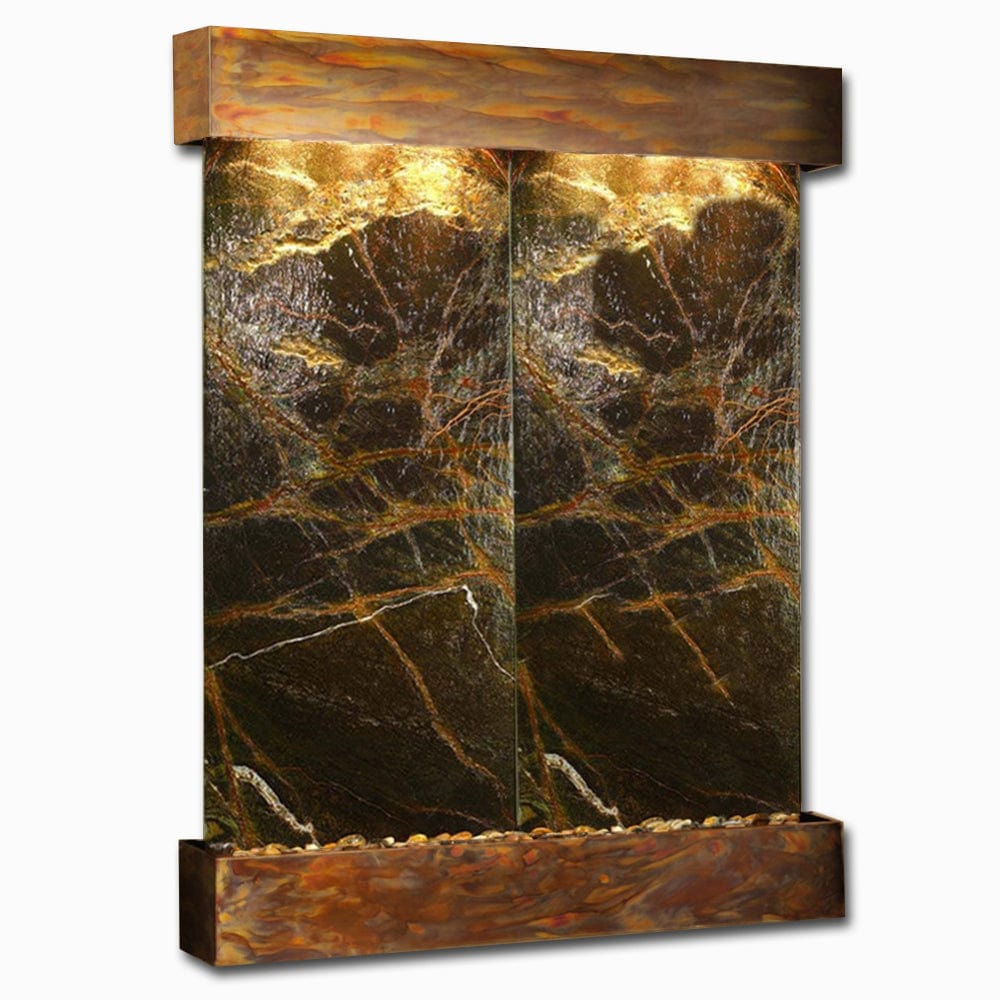 Majestic River - Rainforest Green Marble - Rustic Copper - Squared - White - Outdoor Art Pros