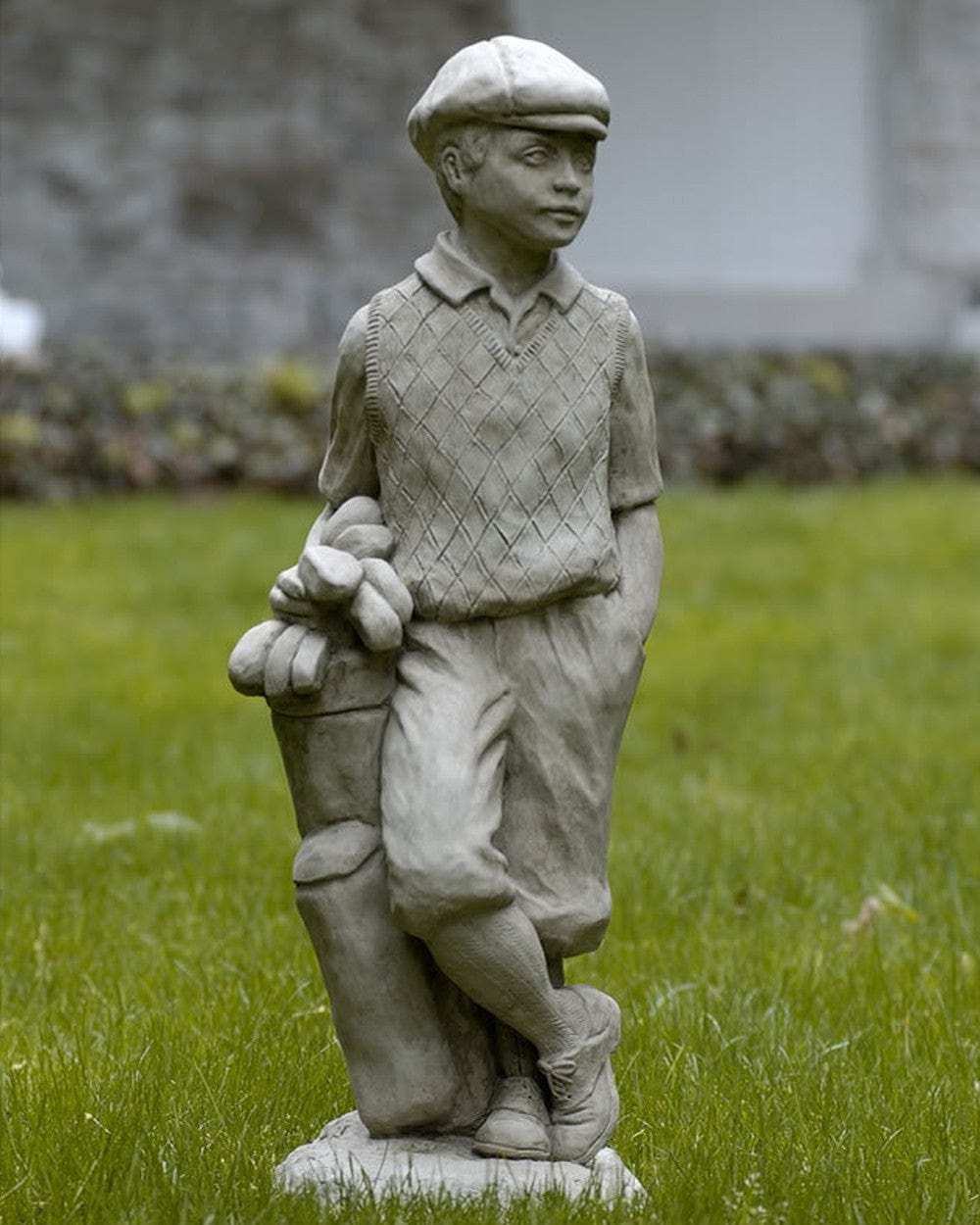 Male Golfer Cast Stone Garden Statue - Outdoor Art Pros