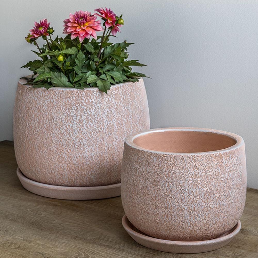 Marguerite Large Round Planter Set of 8 - Shell Pink - Outdoor Art Pros