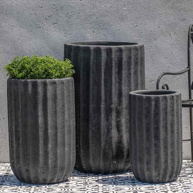Maris Tall Planter Set of 3 in Volcanic Coral Finish - Outdoor Art Pros