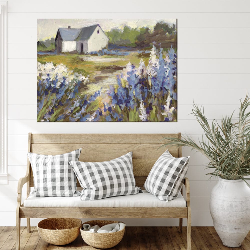 Meadow Blue Barn Outdoor Canvas Art - Outdoor Art Pros