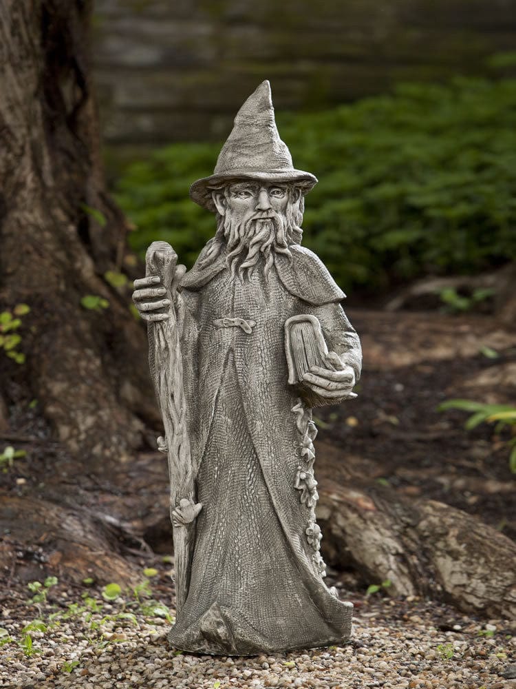 Merlin Cast Stone Garden Statue - Outdoor Art Pros