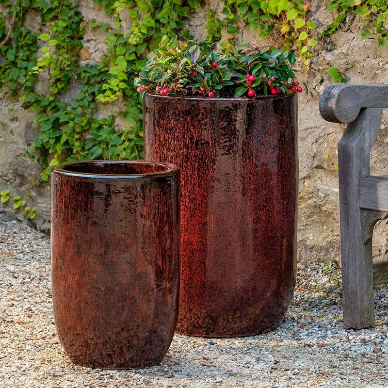 Merlot Planter  Set of 2 in Bordeaux finish - Outdoor Art Pros