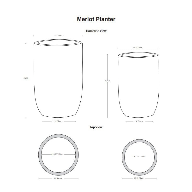 Merlot Planter Nested Set of 3 | Glazed Collection