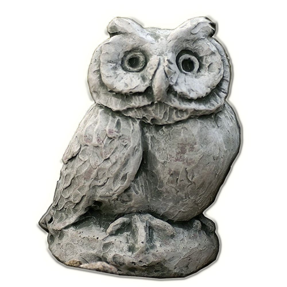 Merrie Little Owl Cast Stone Garden Statue - Outdoor Art Pros