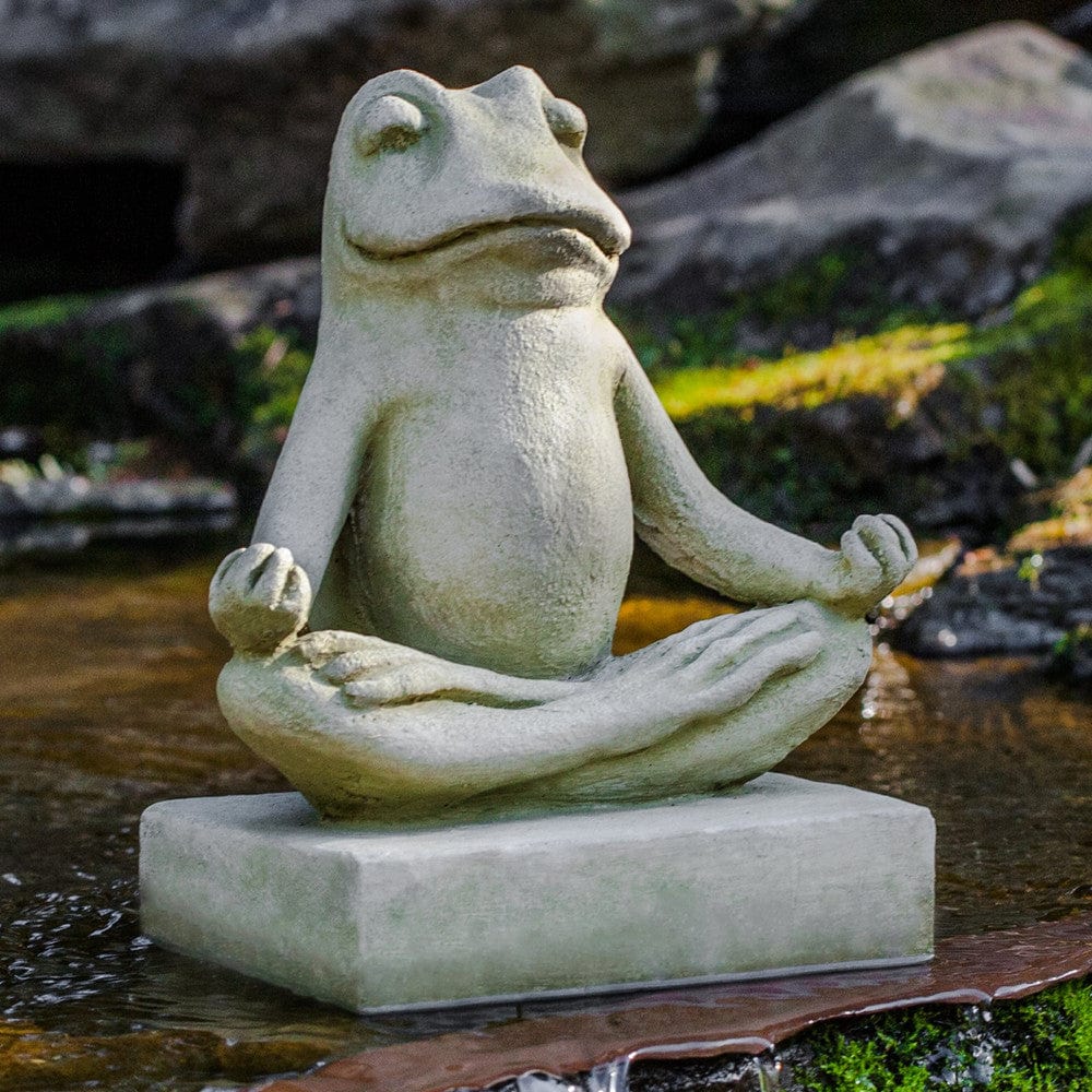 Mini Zen Frog Cast Stone Garden Statue - Outdoor Art Pros