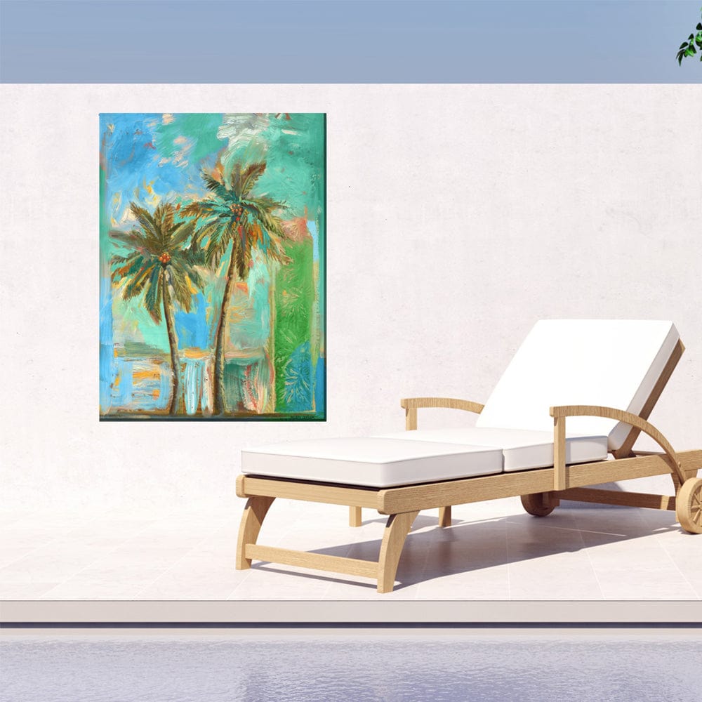Modern Palms #2 Outdoor Canvas Art - Outdoor Art Pros