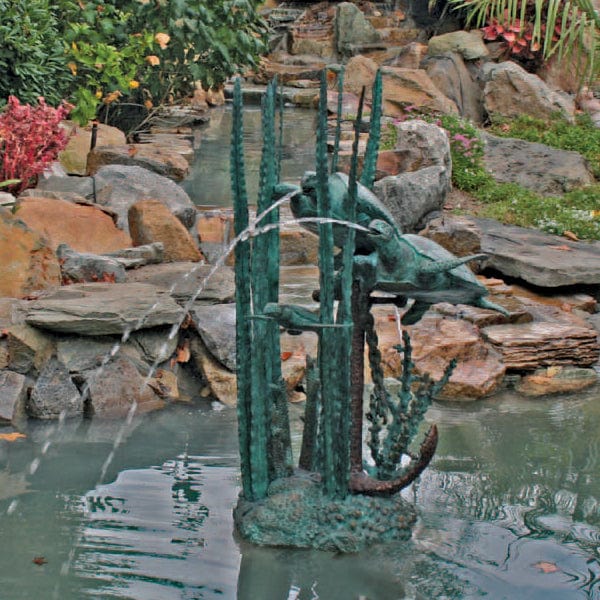 Brass Baron Undersea Turtles Garden Accent and Pool Statuary - Outdoor Art Pros