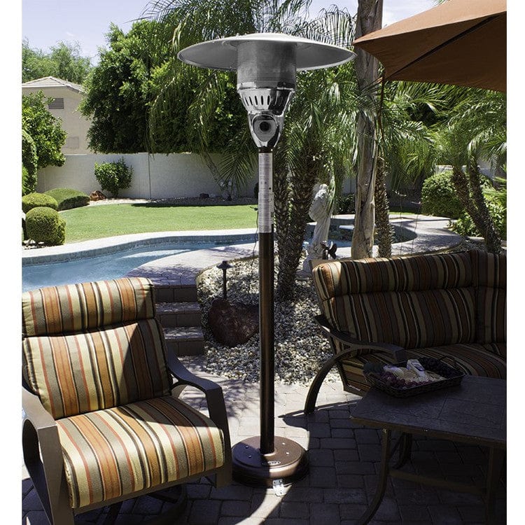 85" Natural Gas Outdoor Patio Heater in Hammered Bronze - Outdoor Art Pros