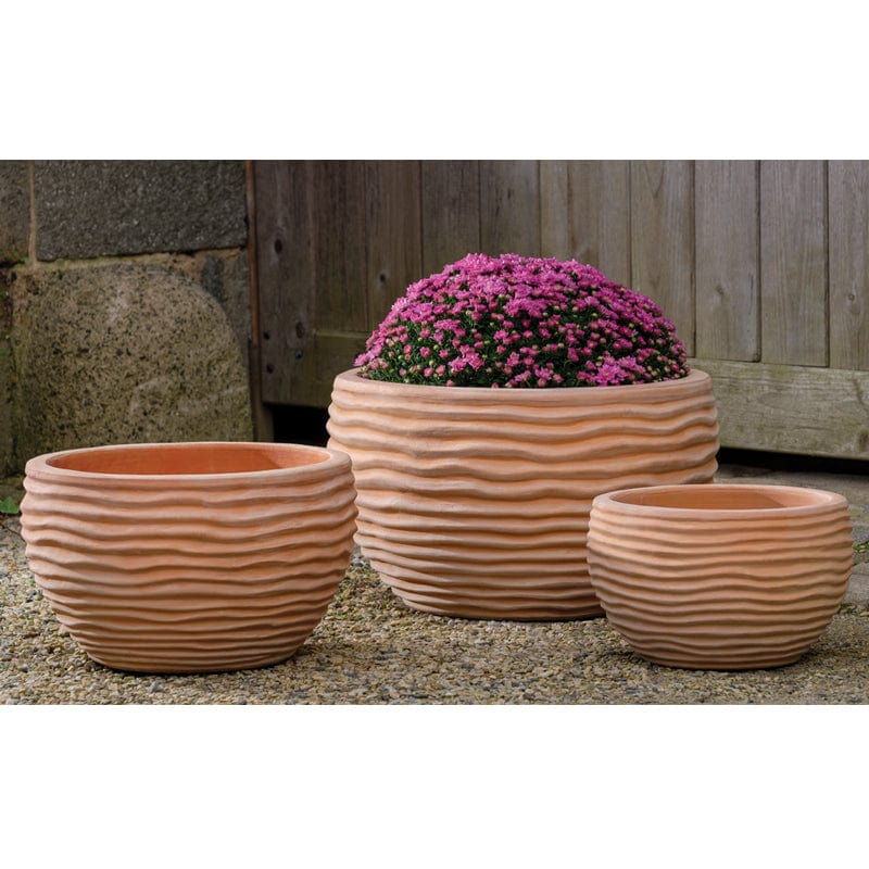 Nami Bowl Planter Set of 3 in Terra Cotta Finish - Outdoor Art Pros
