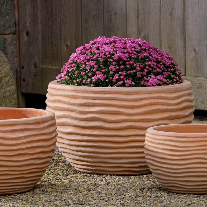 Nami Bowl Planter Set of 3 in  Terra Cotta Finish - Outdoor Art Pros