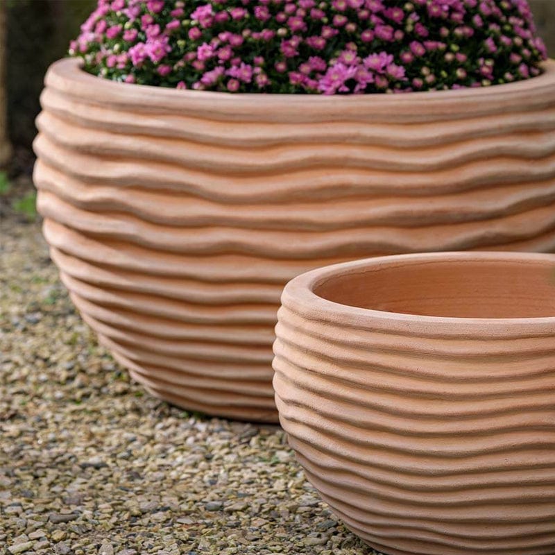 Nami Bowl Planter Set of 3 in  Terra Cotta Finish - Outdoor Art Pros