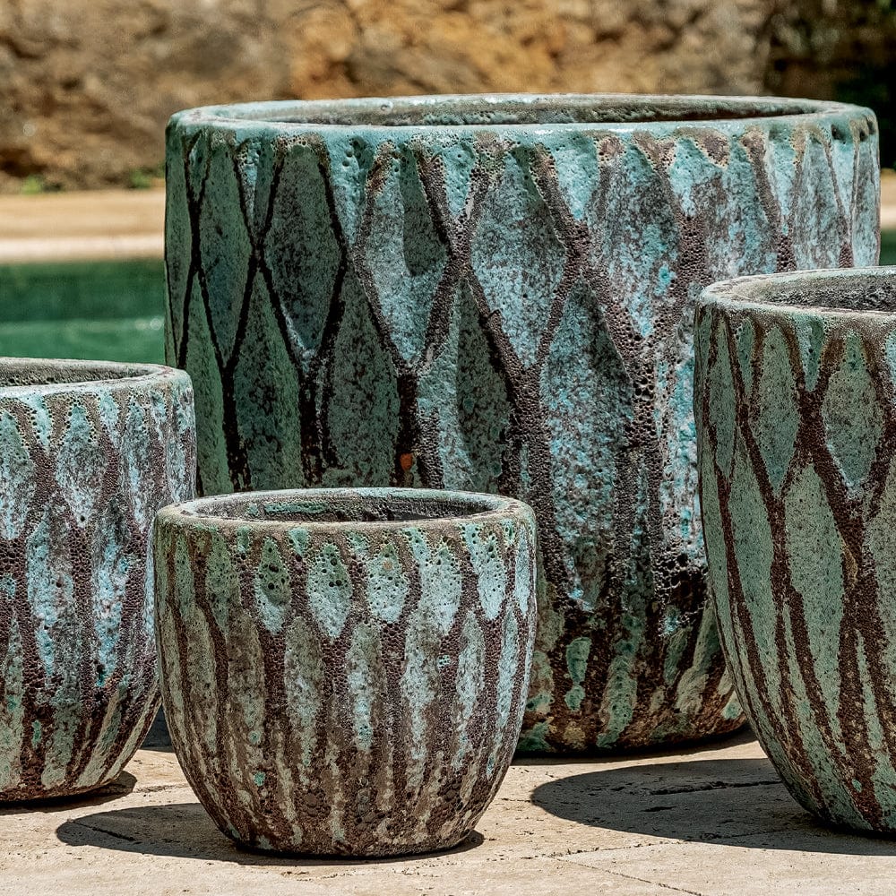 Navigli Planter Nested Set of 4 | Glazed and Terra Cotta Collection