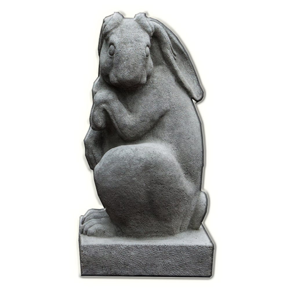 Newport Rabbit Facing Left Cast Stone Garden Statue - Outdoor Art Pros