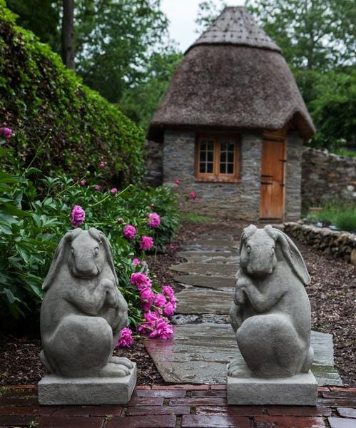 Newport Rabbit Facing Left Cast Stone Garden Statue