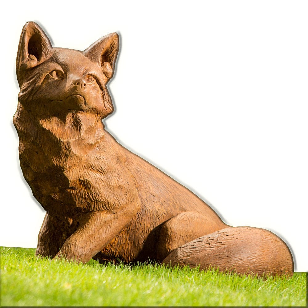 Noble Fox Cast Stone Garden Statue - Outdoor Art Pros