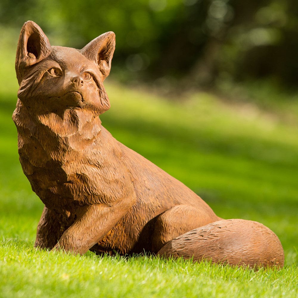 Noble Fox Cast Stone Garden Statue - Outdoor Art Pros