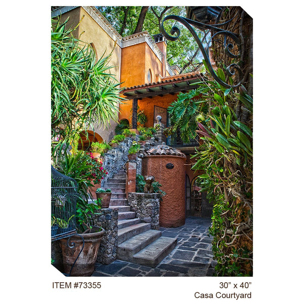 Casa Courtyard Outdoor Canvas Art - Outdoor Art Pros