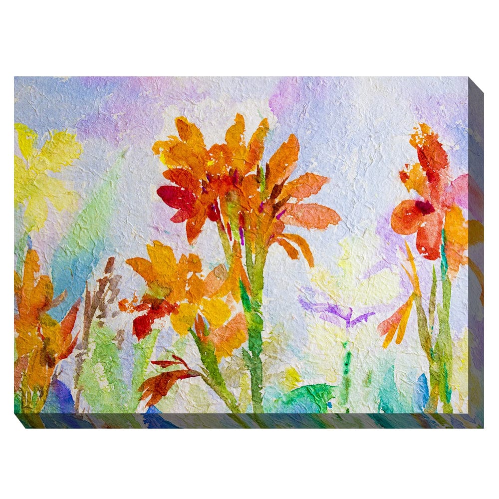 Canna Watercolor Outdoor Canvas Art  - Outdoor Art Pros